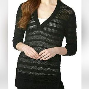 Michael Kors High Low Mesh Black Sweater